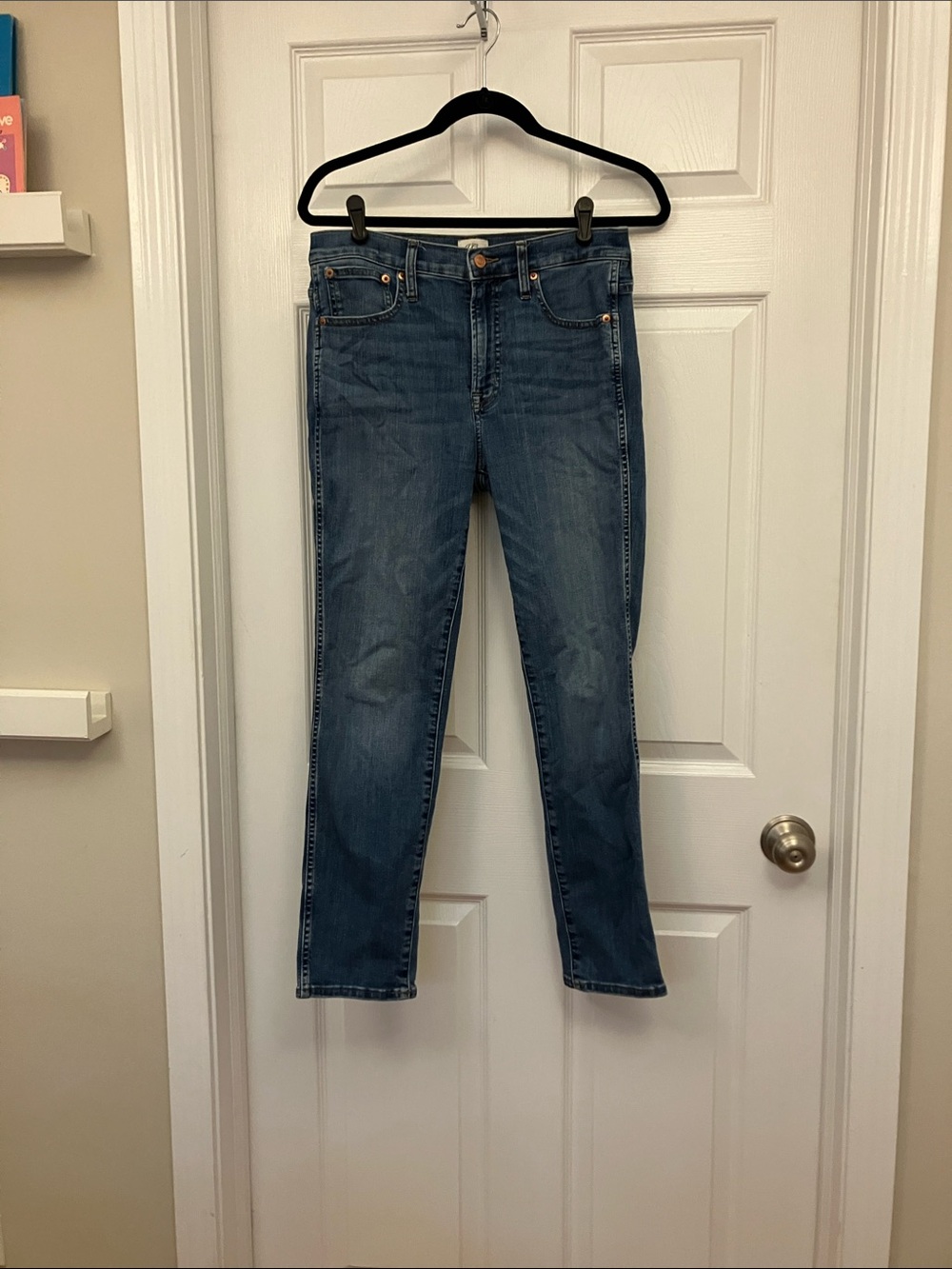 J. Crew Women's Straight Leg Jeans in Medium Blue Wash